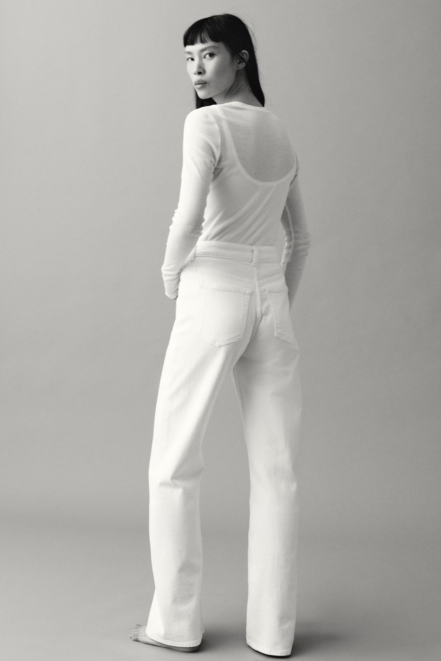 White High Waist  Wide Leg