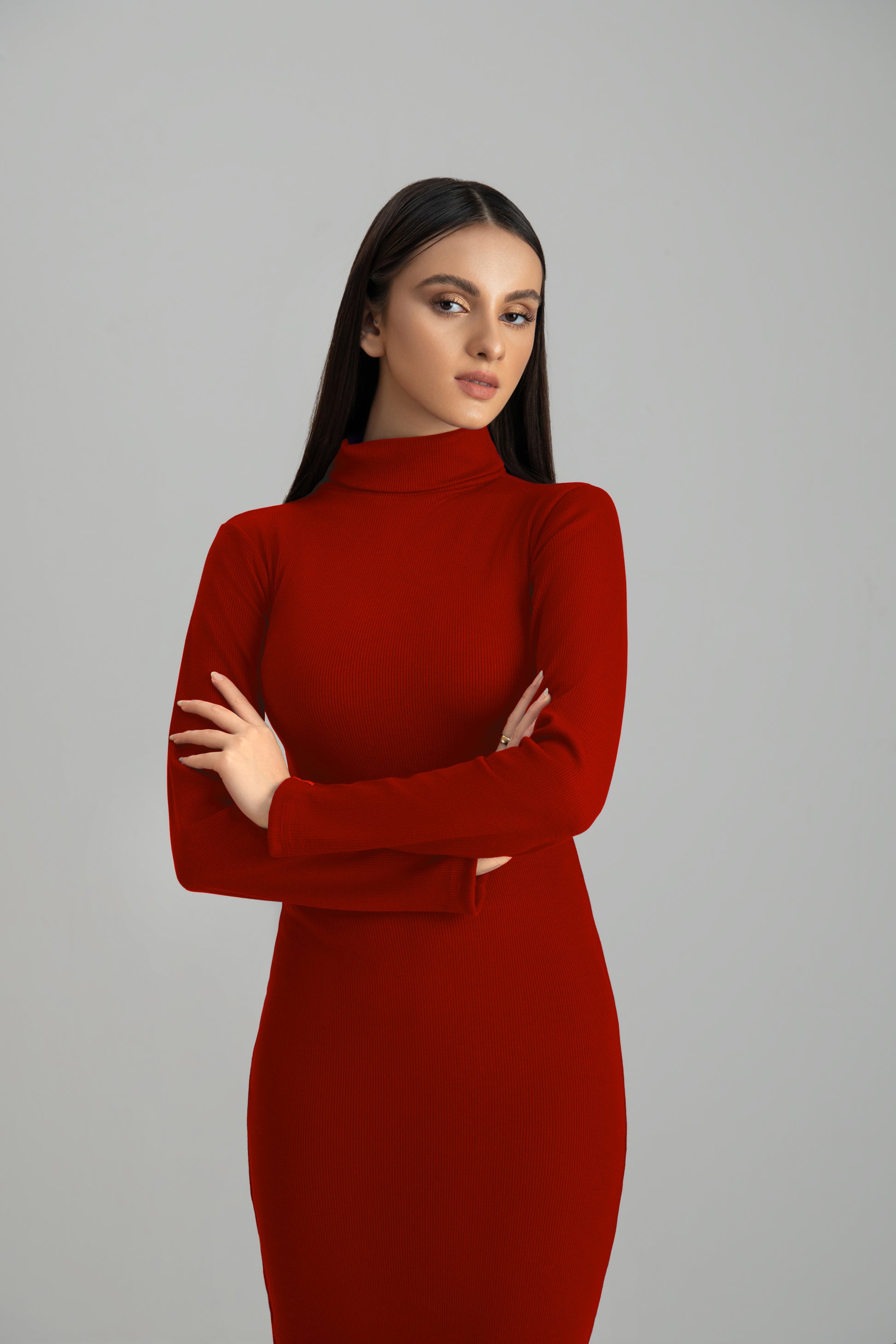 Red highneck Bodycon dress Decuir Red highneck Bodycon dress Decuir