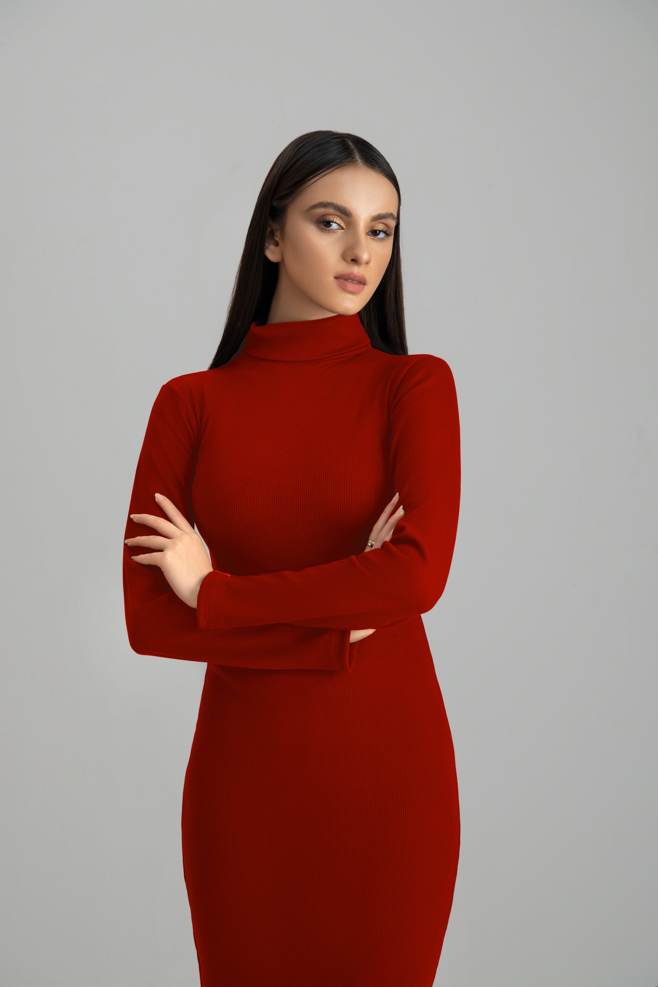 Red highneck Bodycon dress – Decuir