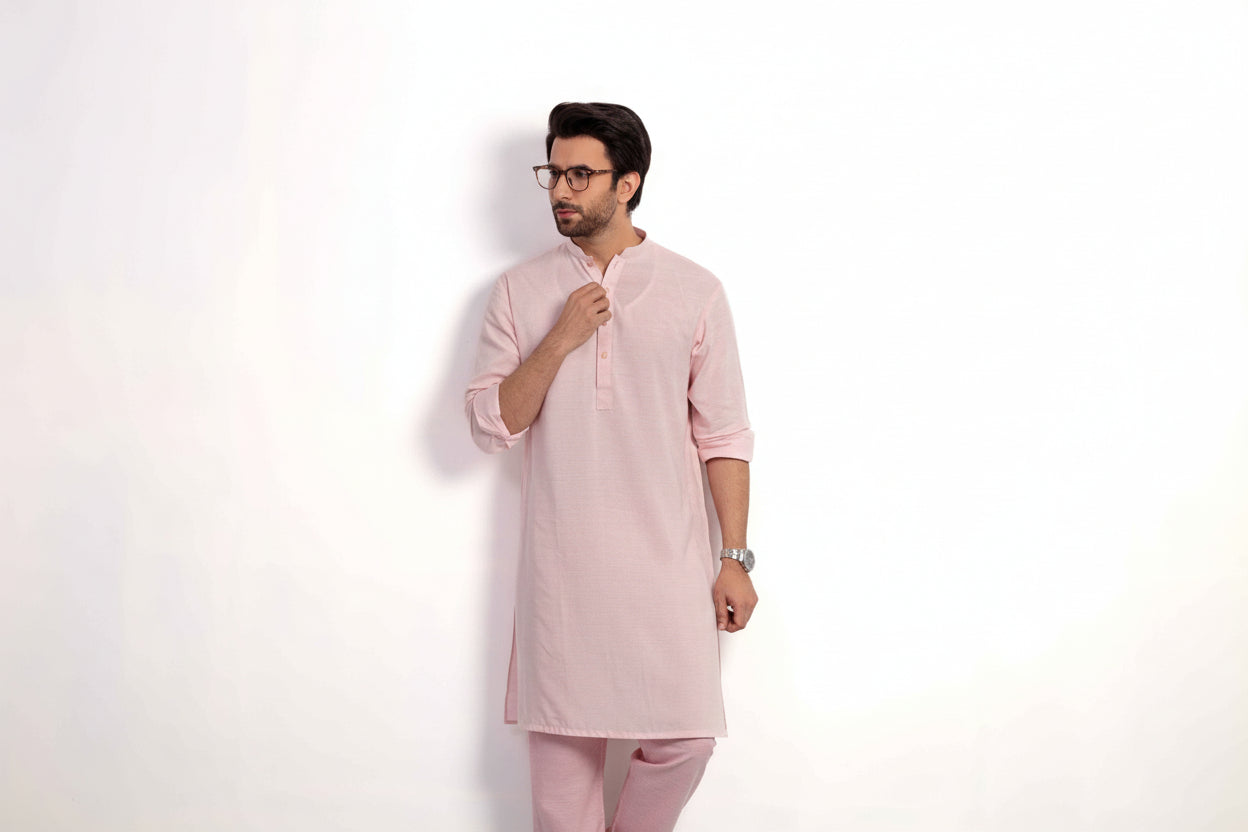 Baby pink Men's kurta Pajama Set