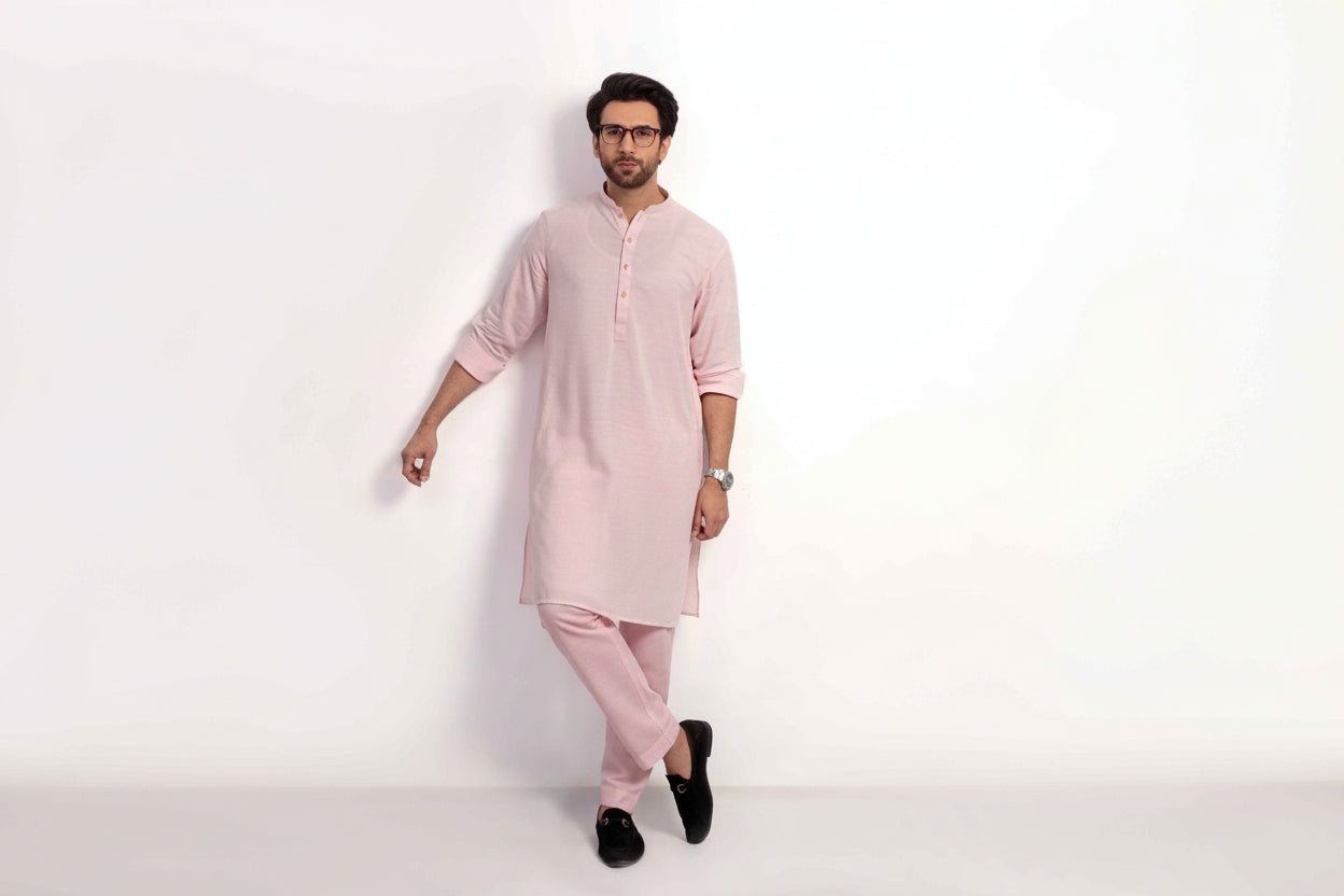 Baby pink Men's kurta Pajama Set