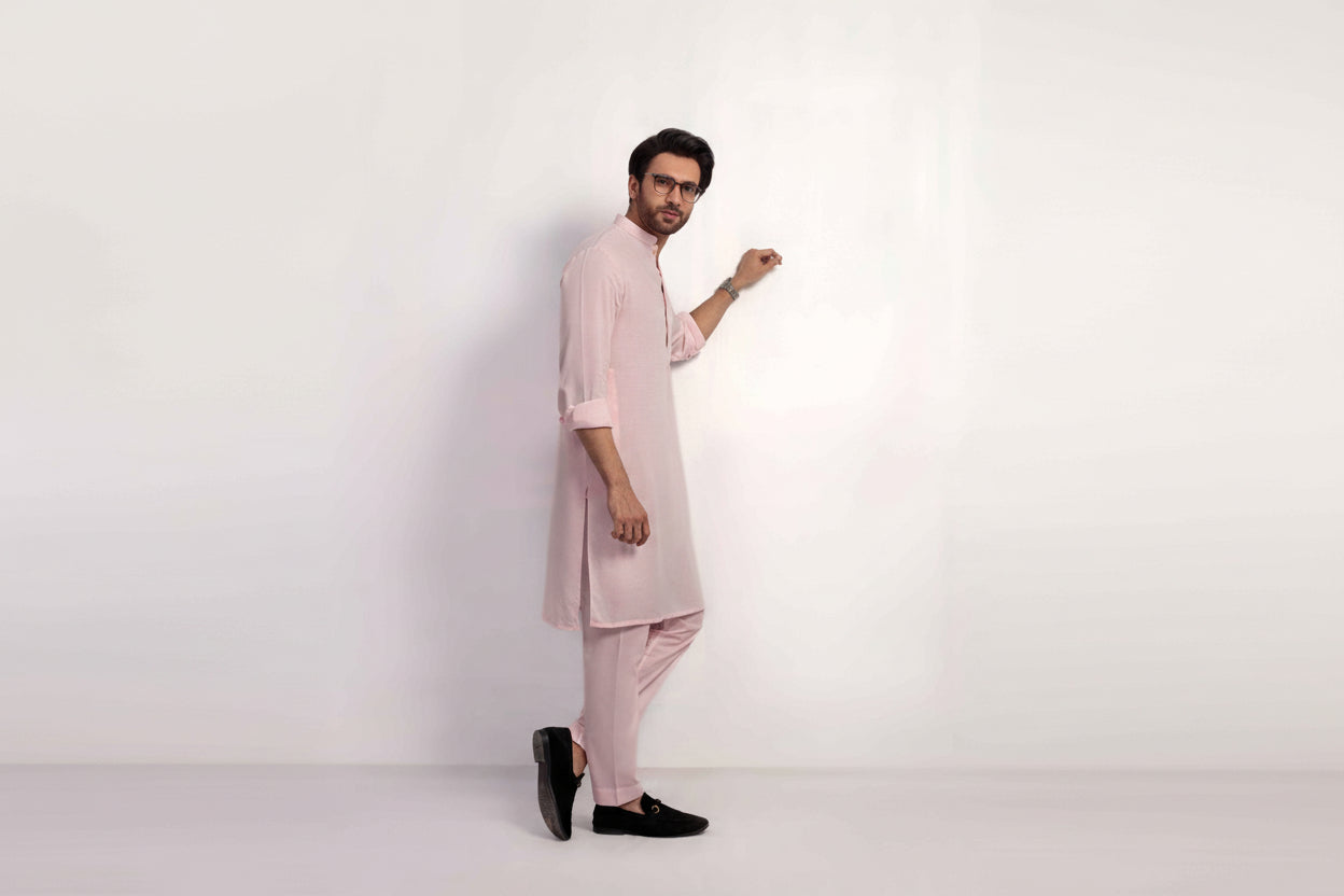 Baby pink Men's kurta Pajama Set