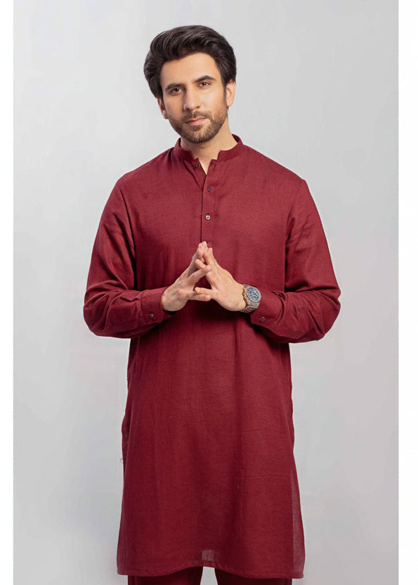 Blood Maroon Men's kurta Pajama Set