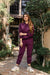 tracksuit Crop Style Purple with warm hoodie and pants
