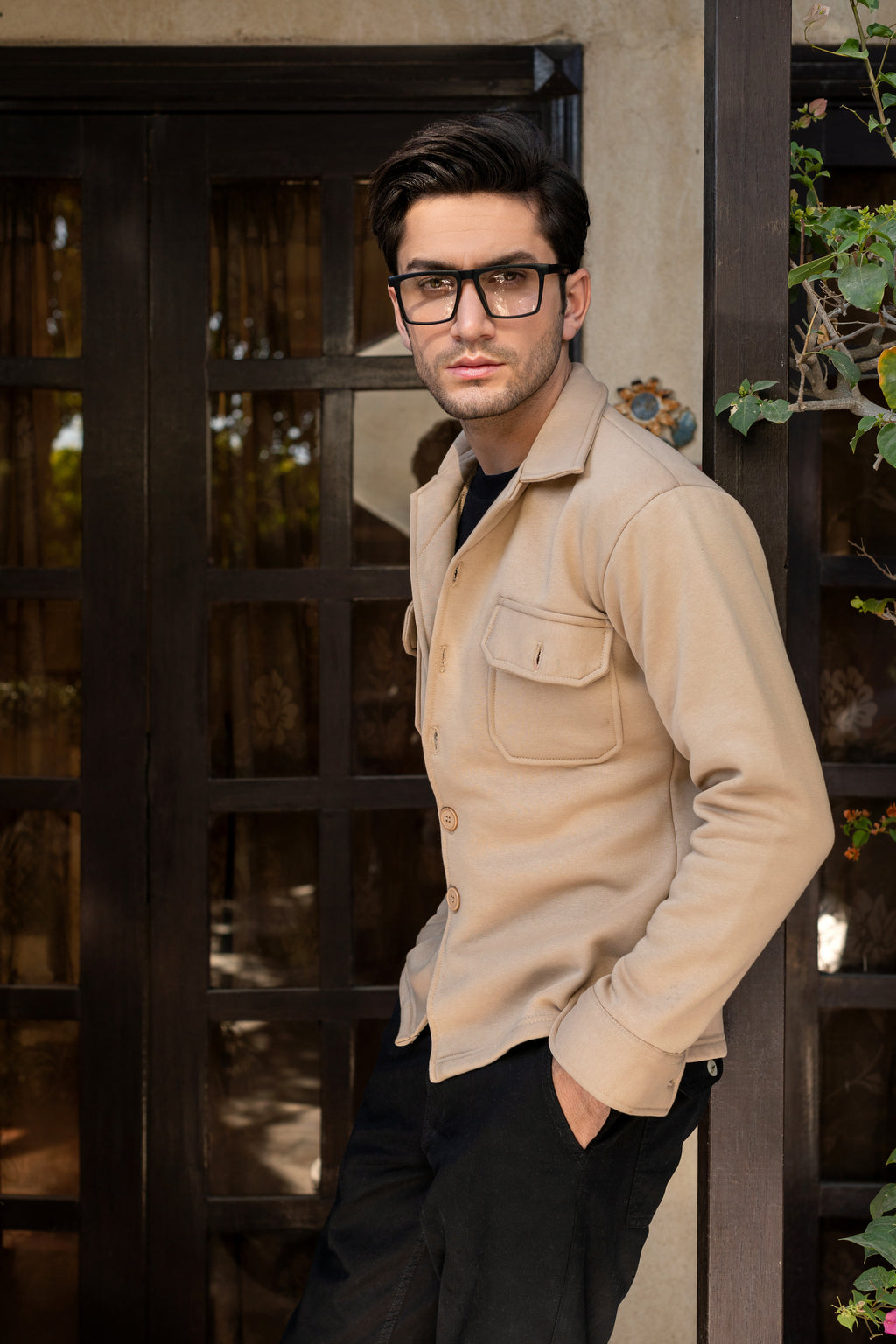 Men's fleece skin shacket.
