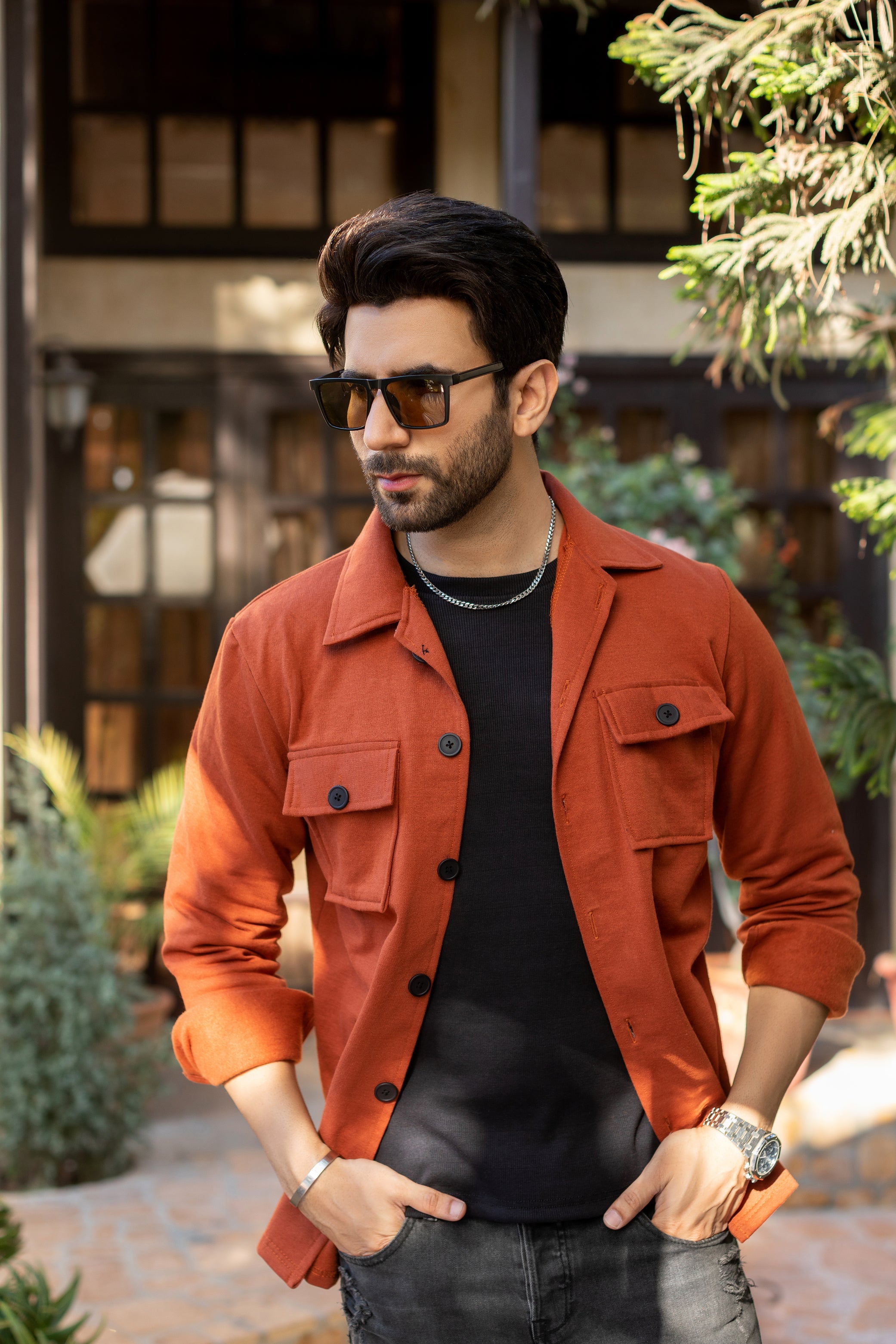 Rust Men's Shacket Winter warm – Decuir