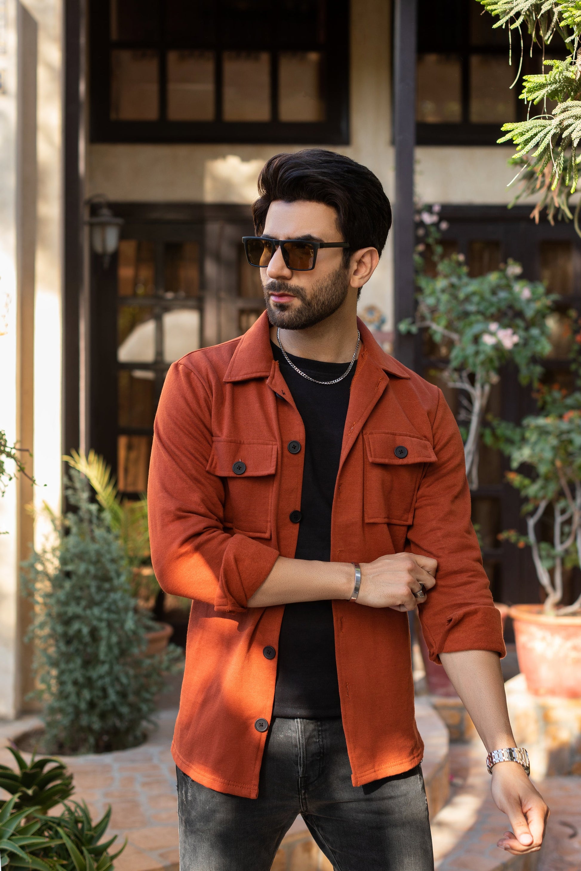 Rust Men's Shacket Winter warm – Decuir