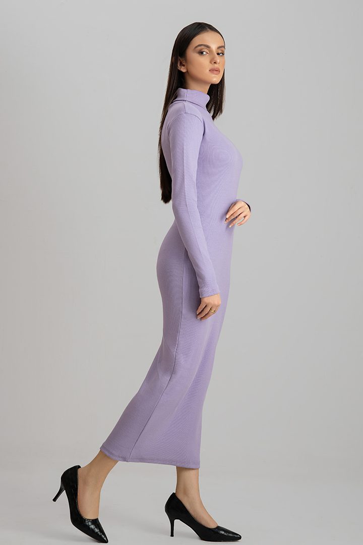 Lavender highneck Bodycon dress – Decuir