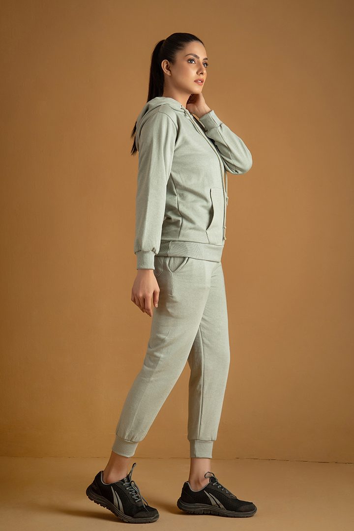 Tracksuit mint green with warm hoodie and pants – Decuir